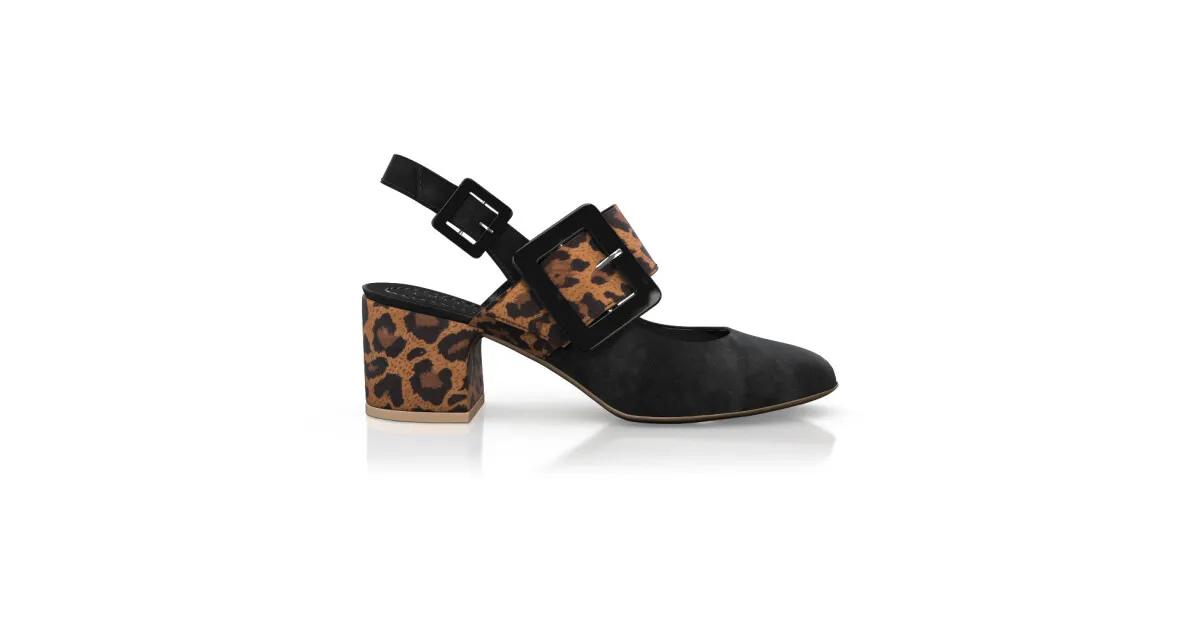 Klassische Block Heel Schuhe 54115