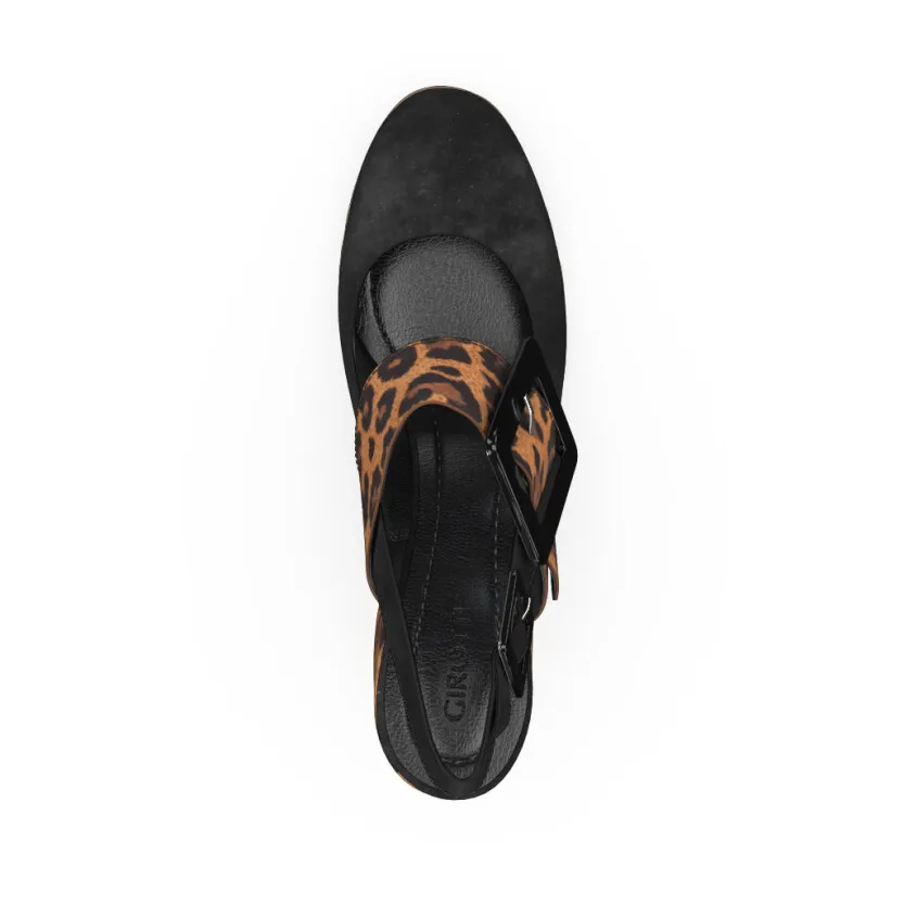 Klassische Block Heel Schuhe 54115