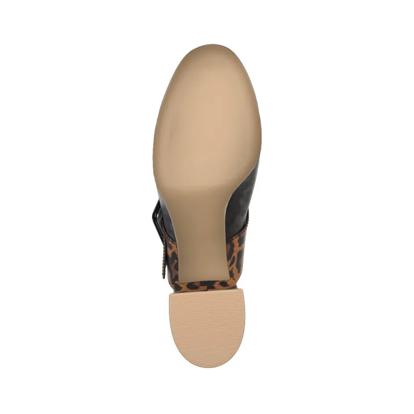 Klassische Block Heel Schuhe 54115